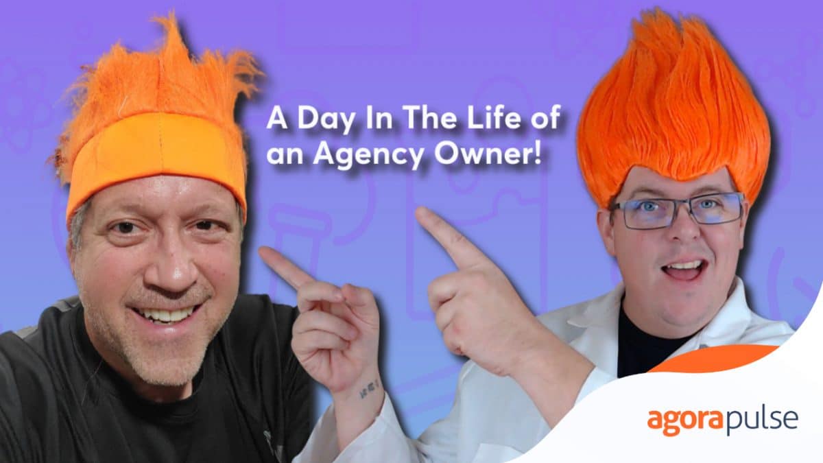 Brad Friedman and Scott Ayres in orange wigs