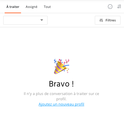 boîte de réception traité sur agorapulse