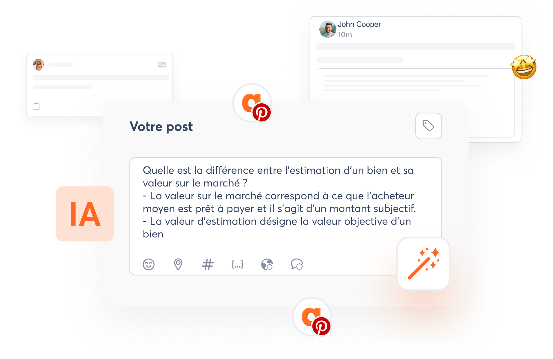 Une vue de l’utilisation de Writing Assistant d’Agorapulse